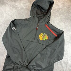 Chicago Blackhawks Jacket Mens S Black Fanatics Authentic Pro NHL Windbreaker